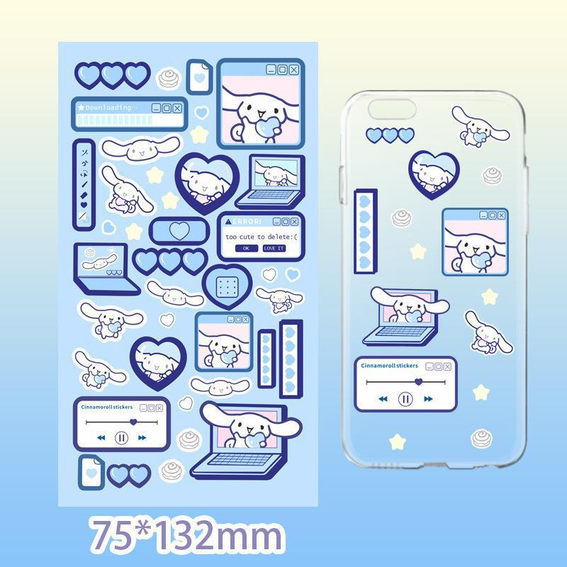 Sanrio Miếng Dán laser goo Hoạt Hình Dễ Thương Có Thể Gắn Vào Hành Lý Điện Thoại Có Thể Gắn Vào Va Li