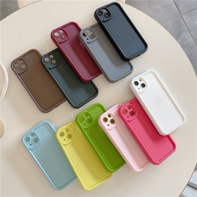 Xu hướng thời trang mới bảo vệ ống kính lỗ chính xác trọn gói vỏ điện thoại cho iphone 14 13 12 11 pro max x xs xr 8 7 plus chống bụi bẩn vỏ tpu mềm