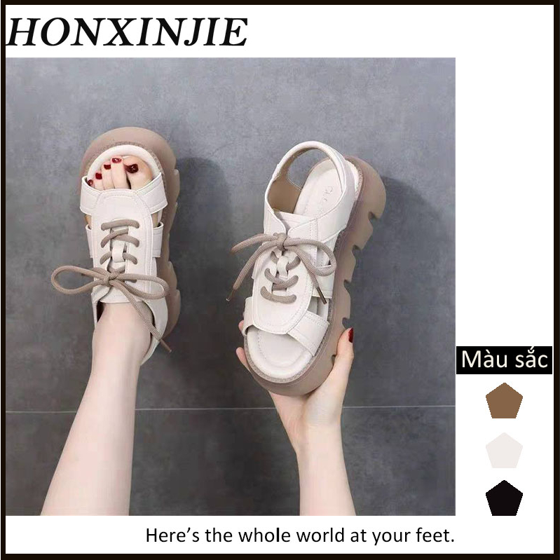 HONGXINJIE dép sandal nữ dép quai hậu nữ 2023NEW Phong cách cao cấp của các đường phố thời trang retro 070407