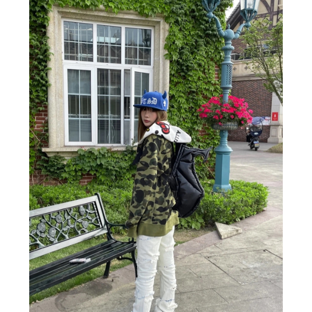 BAPE Mới Áo Khoác Hoodie Họa Tiết Rằn Ri Thời Trang Cho Nam Nữ