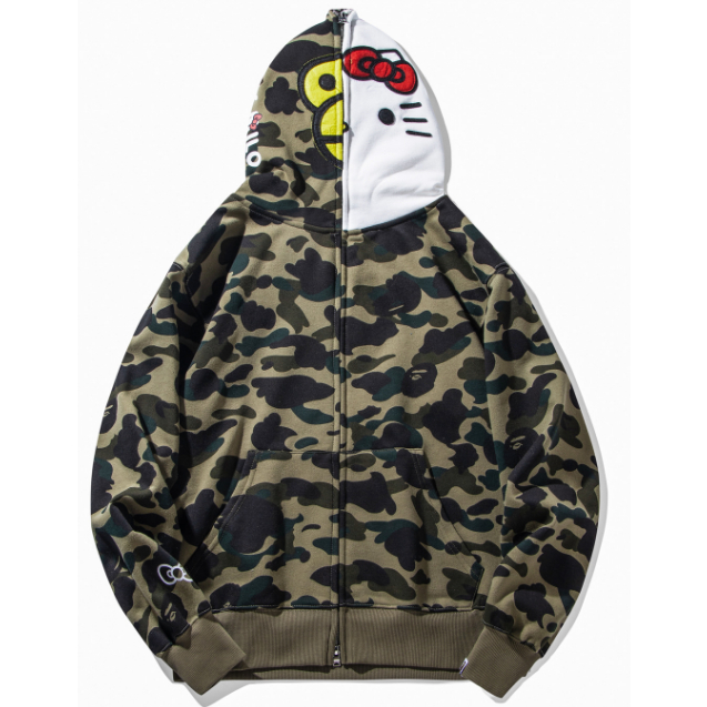BAPE Mới Áo Khoác Hoodie Họa Tiết Rằn Ri Thời Trang Cho Nam Nữ