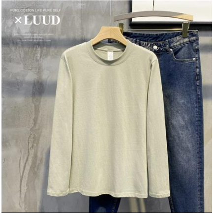 Áo Thun Tay Dài Cổ Tròn Màu Trơn Đơn Giản Thời Trang Xuân Thu Cho Nam