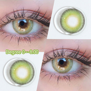 Kính áp tròng màu xanh lá cây / xanh dương kính áp tròng mắt to 12.4mm và 14.5mm 0.00--8.00