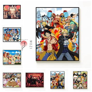  MOZI✨Thiết bị thứ 5 Luffy Nika 40*50cm tranh tô màu theo số One piece diy digital oil painting coloring painting filling painting bức tranh kỹ thuật số anime diy decompression student acrylic hand-painted cartoon character bức tranh trang trí luffy zoro 