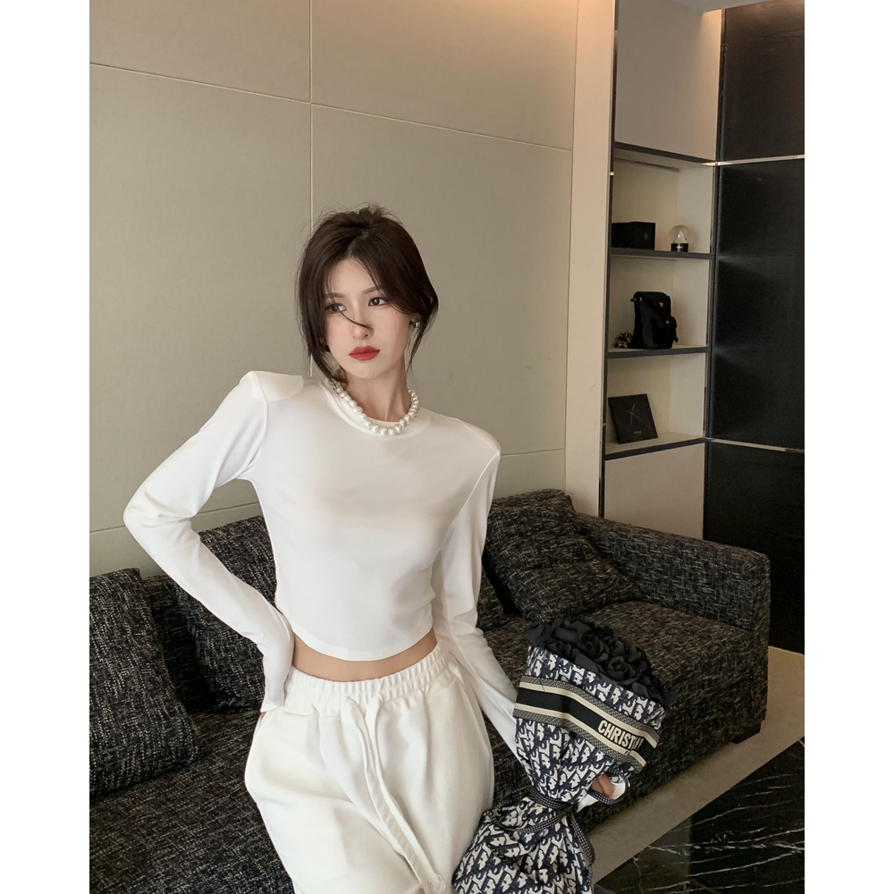 Áo thun croptop NUZIRO bó sát cắt xẻ hở lưng dài tay thời trang Hàn Quốc cho nữ