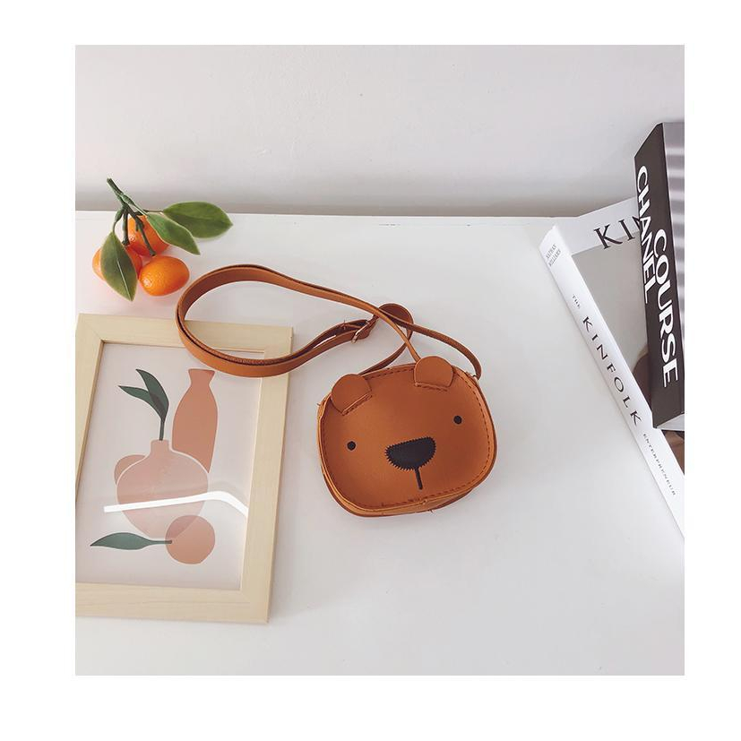 Baby mini phiên bản hàn quốc phim hoạt hình gấu messenger túi thời trang bé trai cô gái dễ thương túi tiền xu túi đeo chéo