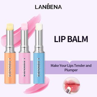 Set 2 Son Dưỡng Môi Lanbena Chứa Hyaluronic Acid/ Hoa Hồng Dưỡng Ẩm Tẩy Tế Bào Chết Thay Đổi Màu Sắc Theo Nhiệt Độ 1.8g