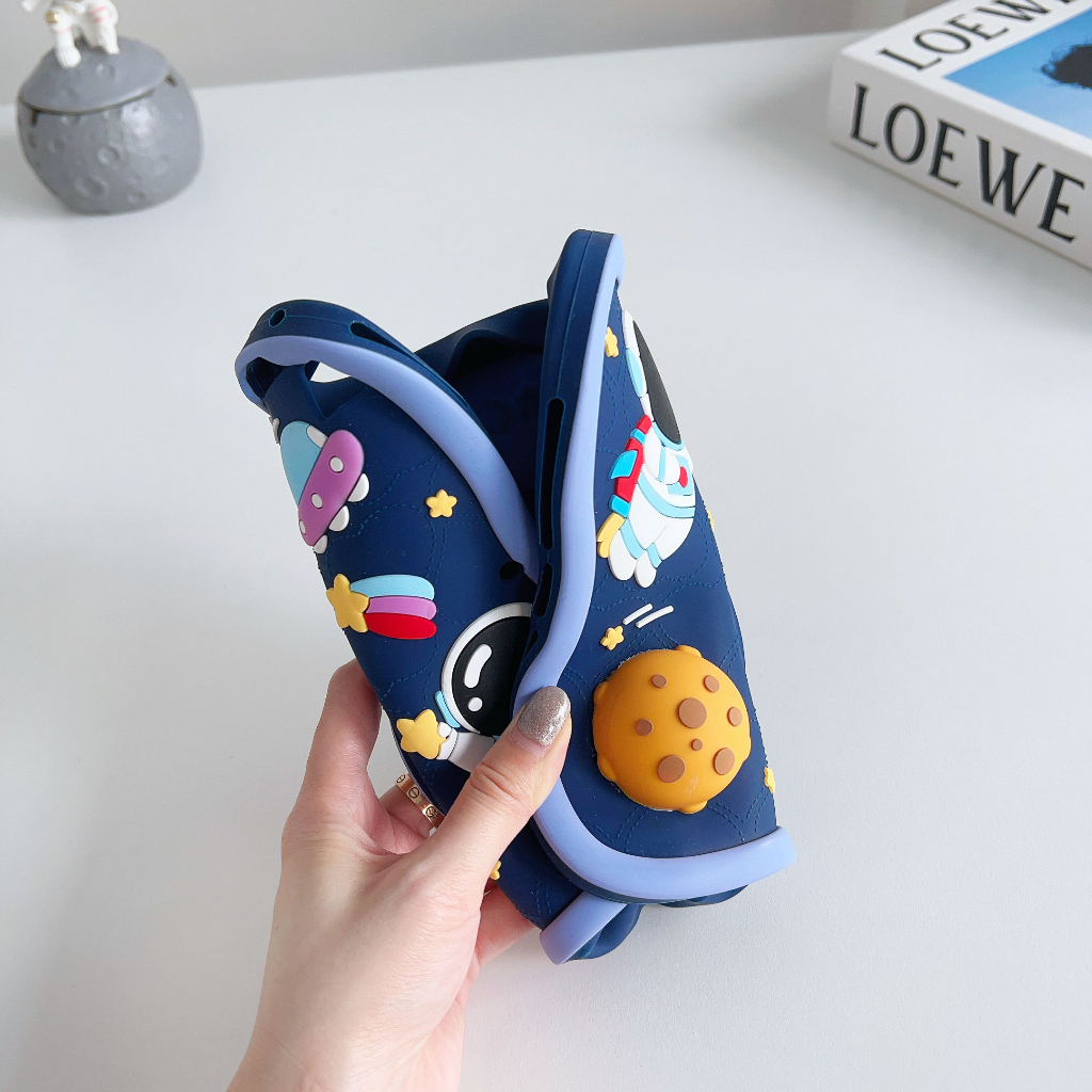 Kid case cho ipad 10,2-inch 9/8/7 mini air thứ 10 1 2 3 air 4 5 ipad pro 2022 mini 6 thế hệ với 360 có thể gập lại°-rotatable Handle stand, cartoon astronaut silicone protection cover