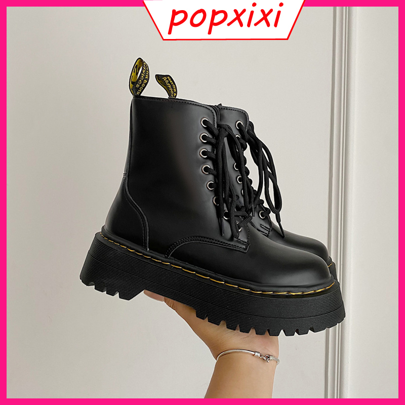 ❤❤Phiên bản hàn quốc all-match 8-hole martin boots nữ phong cách anh đẹp trai mỏng hơn nhìn xe máy boots dây kéo bên hông màu đen dày