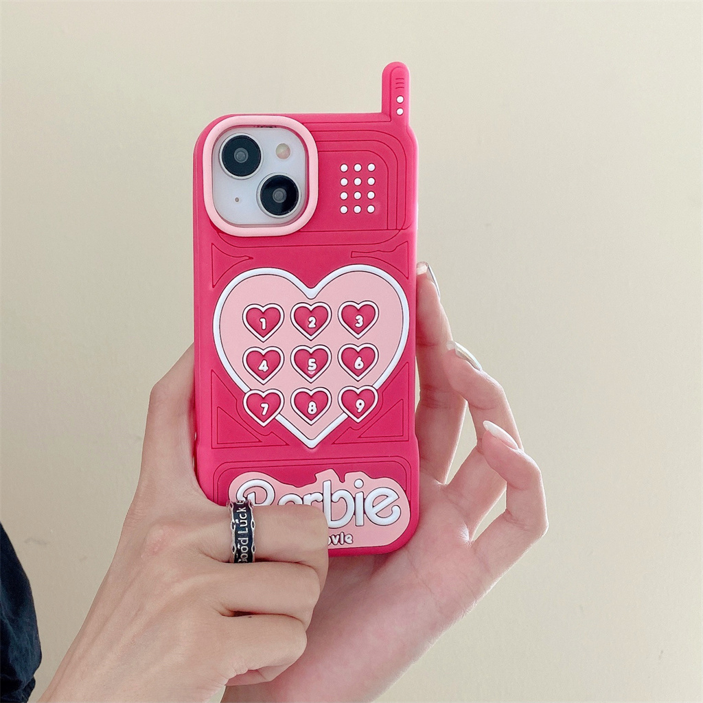 Ôp Điện Thoại Silicon Dẻo Họa Tiết Búp Bê barbie 3d Dễ Thương Cho iphone 15 pro max 14 pro max 13 pro max 12 pro max Ốp