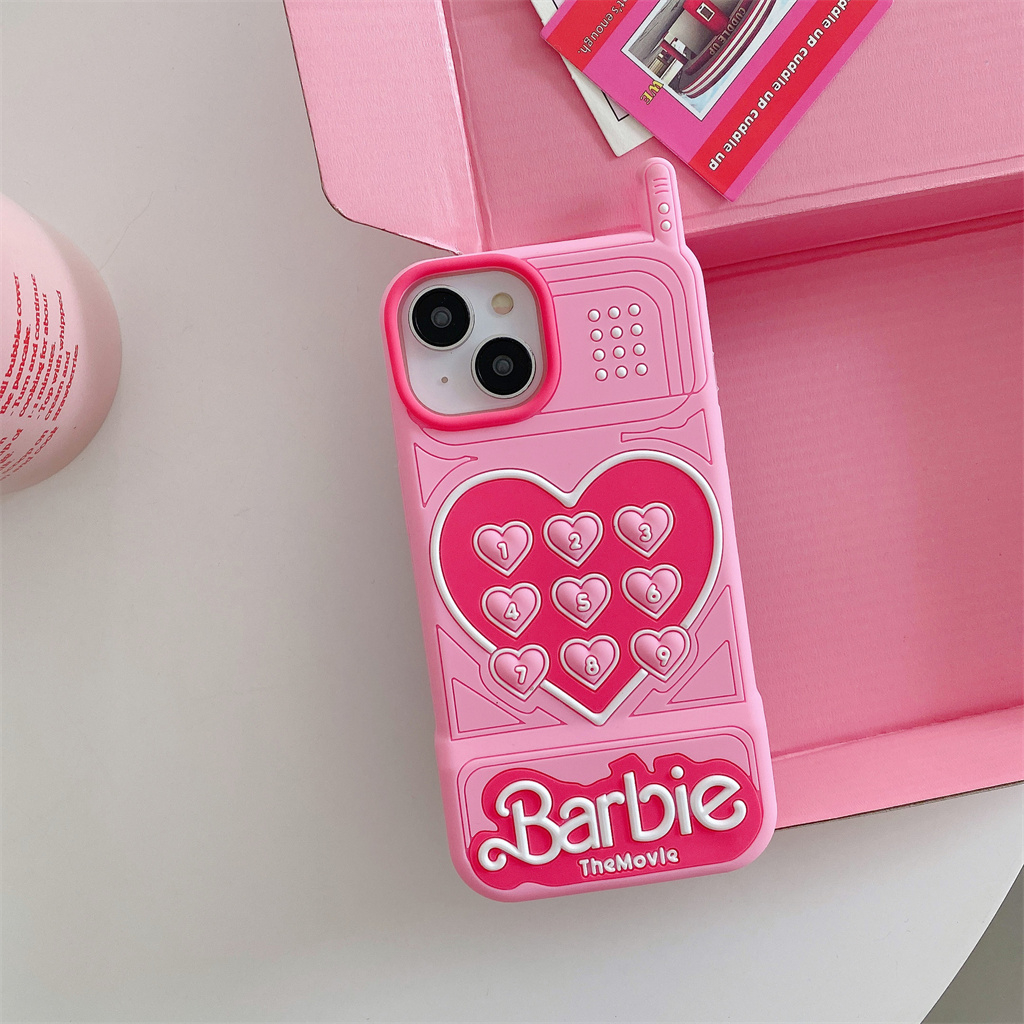 Ôp Điện Thoại Silicon Dẻo Họa Tiết Búp Bê barbie 3d Dễ Thương Cho iphone 15 pro max 14 pro max 13 pro max 12 pro max Ốp