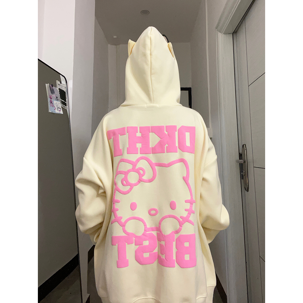 Áo hoodie IHKKE họa tiết Hello Kitty thời trang mùa thu dành cho cặp đôi