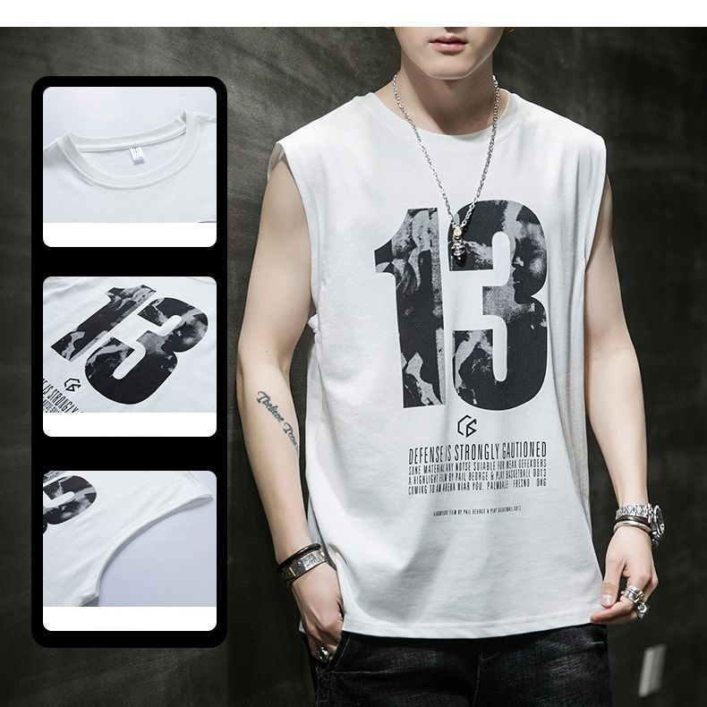 Men basketball vest 13 print quick-drying sleeveless tanks man sport running fitness t-shirt