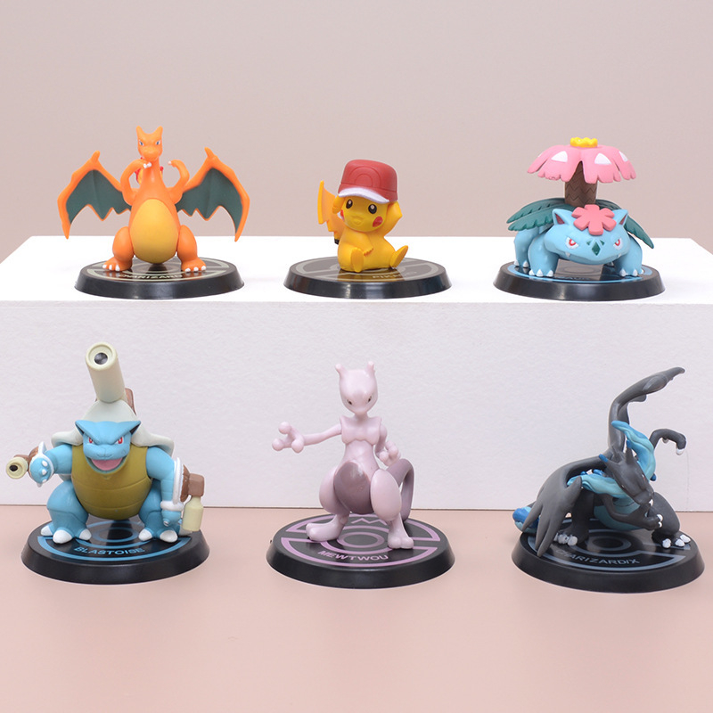 6 cái / bộ 6-9 cm pokemon anime hình pikachu charizard arceus rayquaza mewtwo lunala solgaleo q phiên bản pvc hình hành động mô hình búp bê đồ chơi trẻ em quà tặng