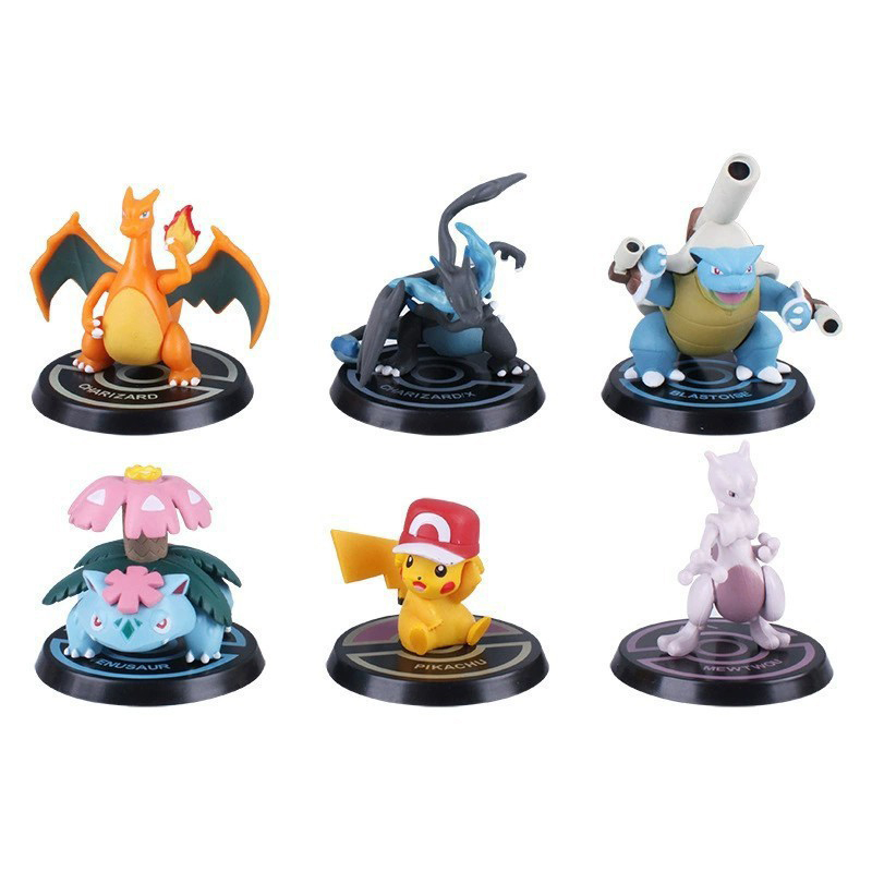 6 cái / bộ 6-9 cm pokemon anime hình pikachu charizard arceus rayquaza mewtwo lunala solgaleo q phiên bản pvc hình hành động mô hình búp bê đồ chơi trẻ em quà tặng