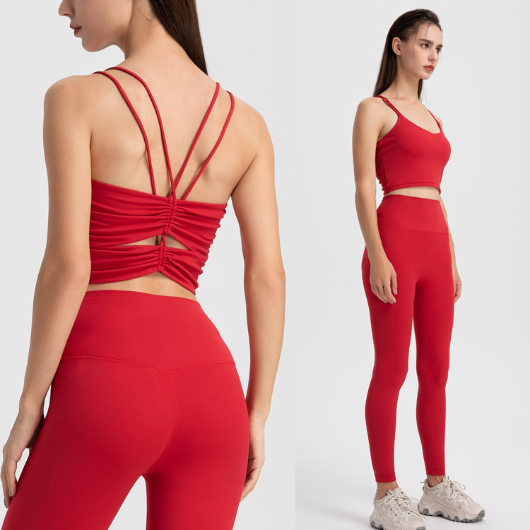 Hoppe fumeng sexy tank top yoga mặc đồ lót thể thao khỏa thân eo cao nâng hông chạy thể dục pantsuit