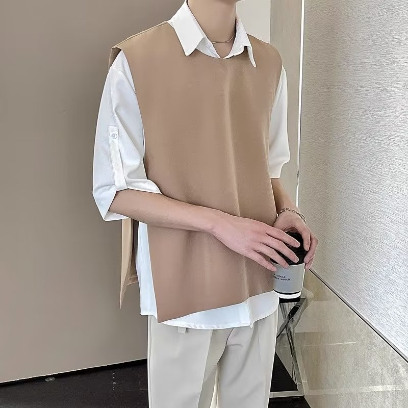 Ruffian Áo Khoác Ghi Lê Không Tay Hai Màu Phong Cách retro Nhật Bản Size m-3xl Thời Trang Dành Cho Nam