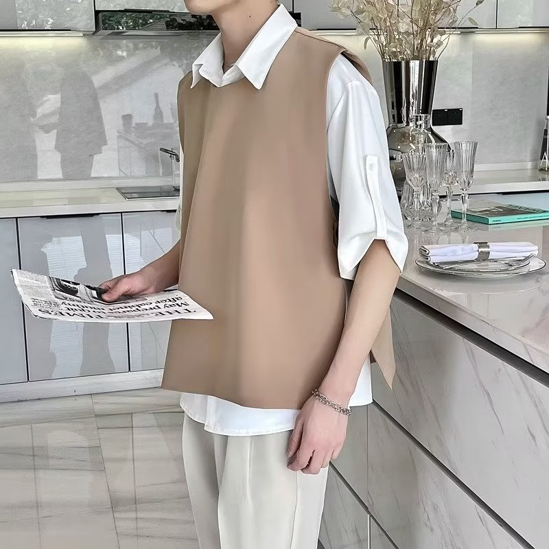 Ruffian Áo Khoác Ghi Lê Không Tay Hai Màu Phong Cách retro Nhật Bản Size m-3xl Thời Trang Dành Cho Nam