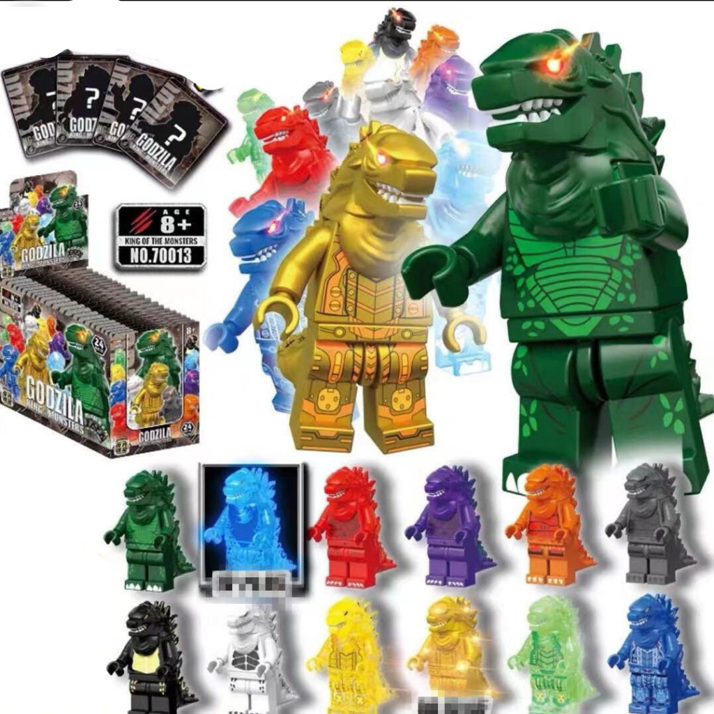 Godzilla glow in dark đồ chơi nhỏ túi mù hình ngẫu nhiên khối xây dựng