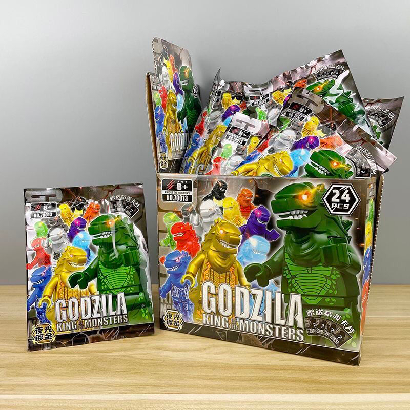Godzilla glow in dark đồ chơi nhỏ túi mù hình ngẫu nhiên khối xây dựng