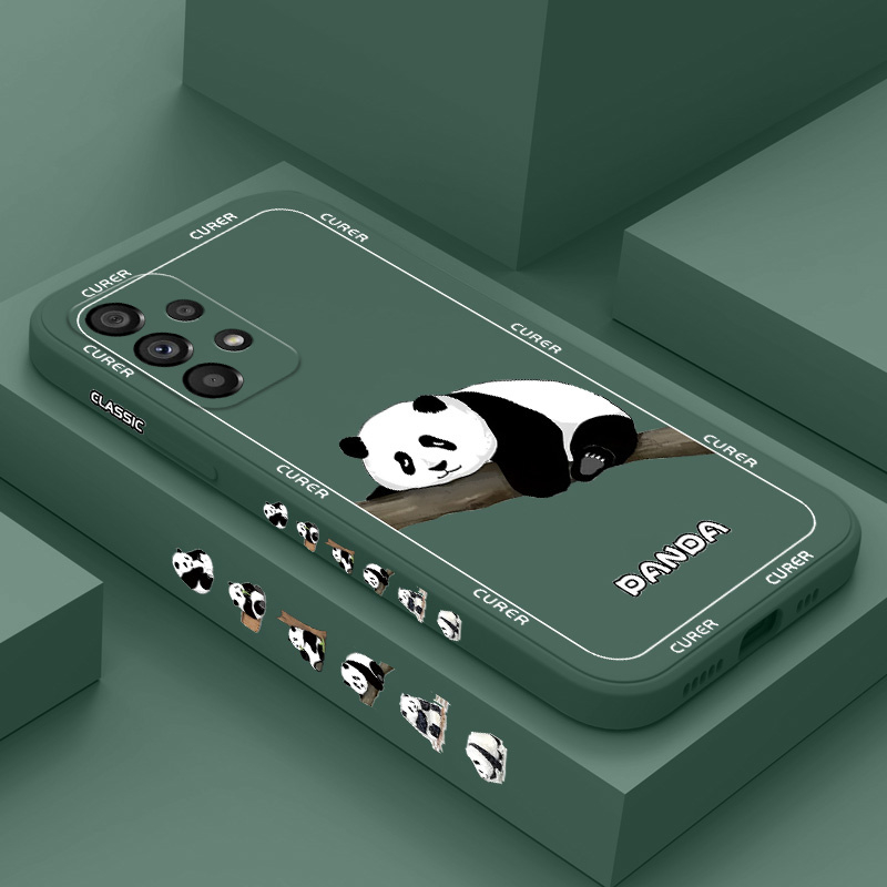 Vỏ điện thoại gấu trúc béo dễ thương cho samsung galaxy a73 a53 a33 a23 4g 5g nắp đậy hình bên silicon lỏng