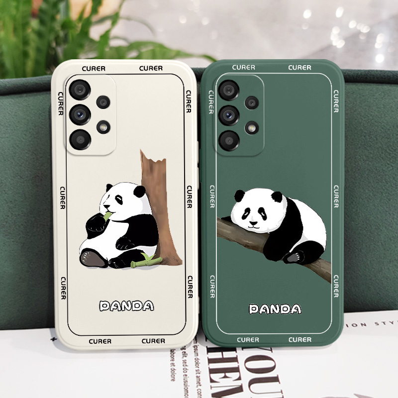 Vỏ điện thoại gấu trúc béo dễ thương cho samsung galaxy a73 a53 a33 a23 4g 5g nắp đậy hình bên silicon lỏng