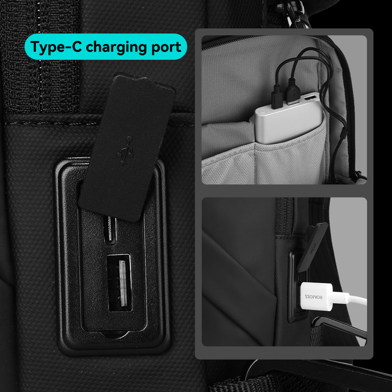 Mark ryden túi đeo chéo nam không thấm nước sạc usb giải trí văn phòng du lịch thời trang crossbody