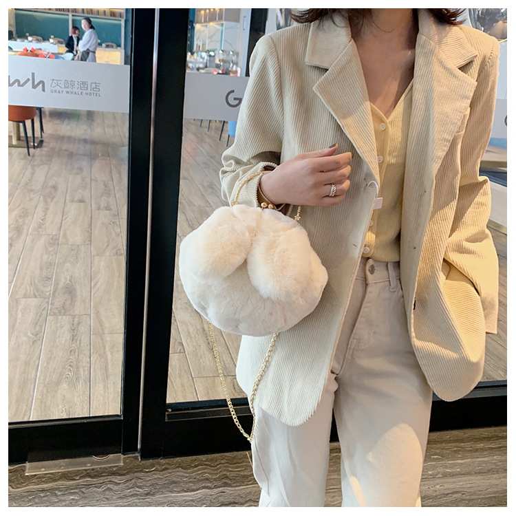 Moweikaidi  túi xách nữ Phiên bản Hàn Quốc nghiêng túi dễ thương sang trọng thỏ phù hợp túi xách mùa thu và mùa đông