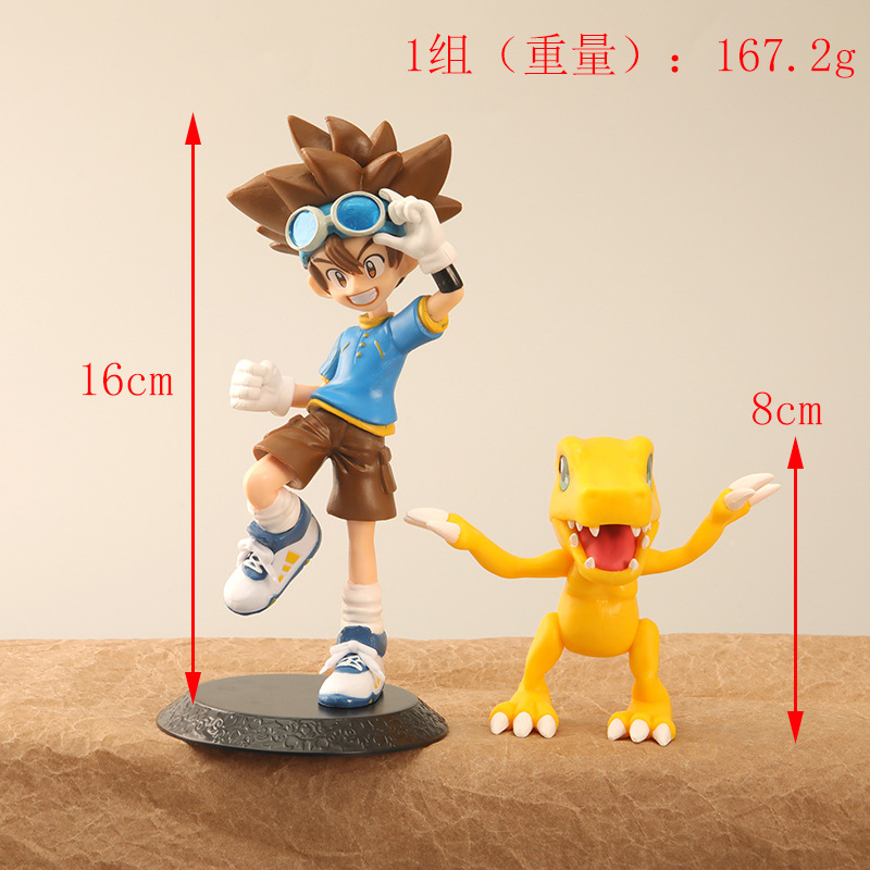 2 cái / bộ anime digimon adventure hình yagami taich agumon ishida yamato gabumon yagami hikari tailmon patamon pvc action figures mô hình búp bê đồ chơi