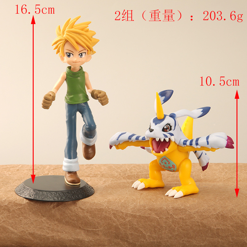 2 cái / bộ anime digimon adventure hình yagami taich agumon ishida yamato gabumon yagami hikari tailmon patamon pvc action figures mô hình búp bê đồ chơi