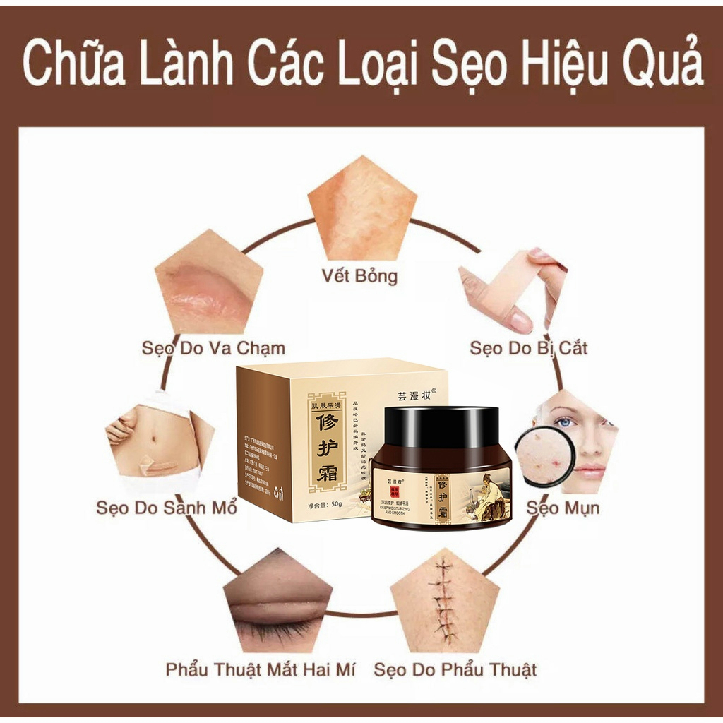 ⭐CHÍNH HÃNG⭐ Kem phục hồi sẹo Kem làm mờ vết sẹo kem chăm sóc sẹo 50g Khổi phục da bỏng và bỏng nước vết thương phẫu thuật sẹo thâm