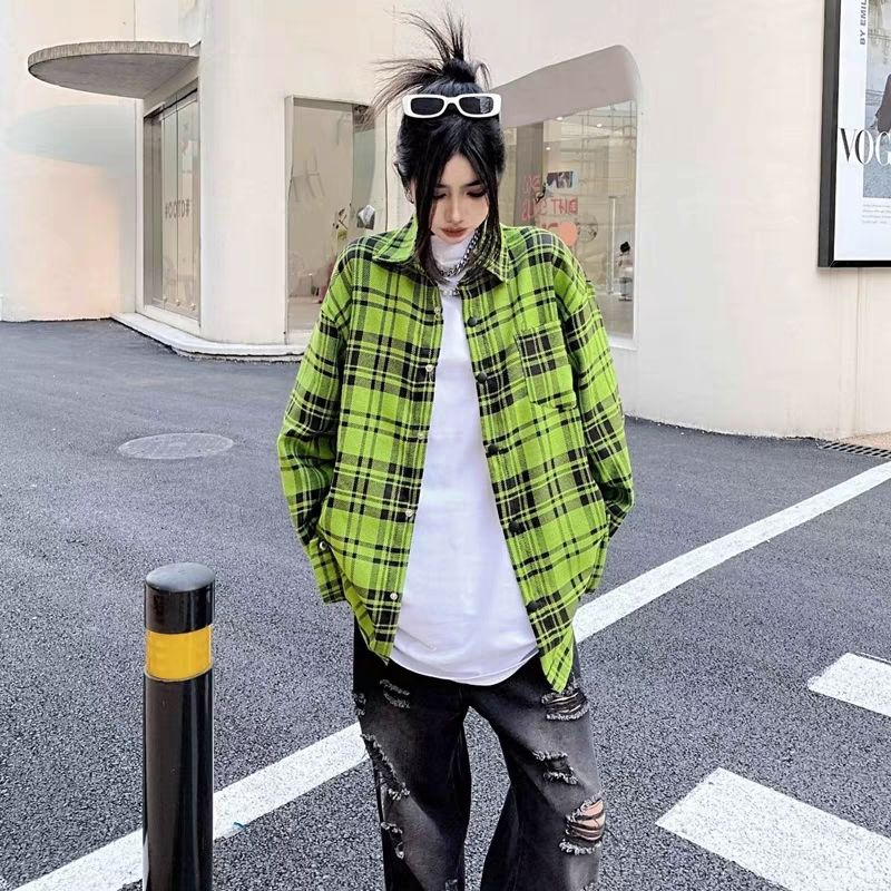 Phong cách vintage|Nam giới retro kẻ sọc hàng đầu đơn giản lỏng tay áo dài thiết kế in chữ chất lượng cao hàng đầu