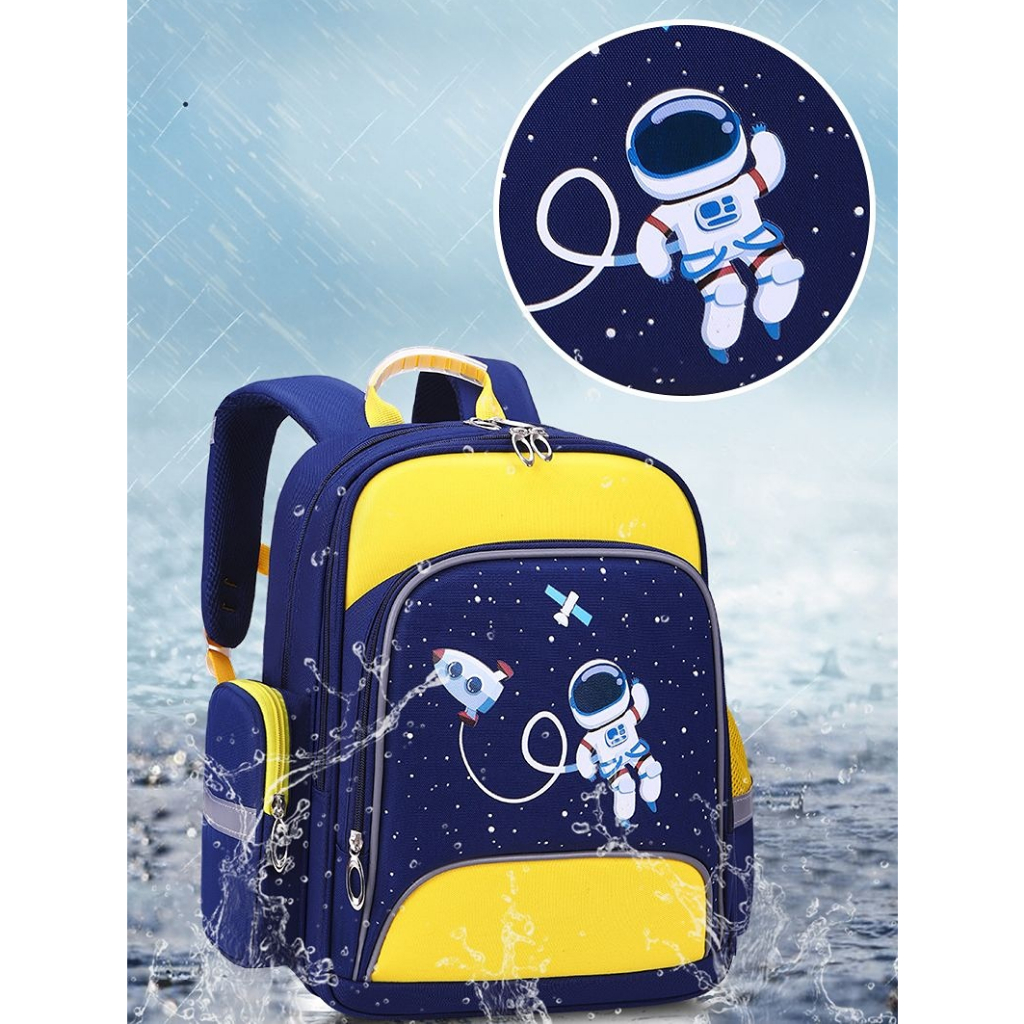 Planet Túi đi học phi hành gia hoạt hình dành cho trẻ em công suất cao thiết kế giảm tải công thái học lớp 1-6 bé trai và bé gái túi đi học dễ thương