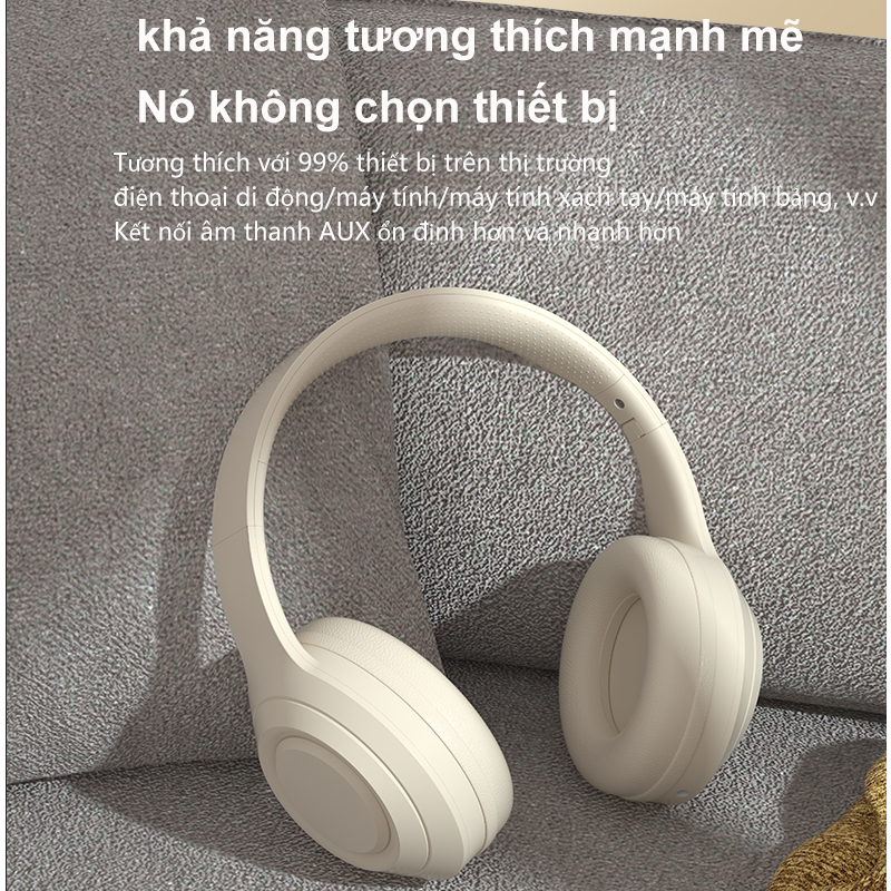 Tai nghe bluetooth SPRISE chụp tai không dây chống tiếng ồn có thể gập lại kèm mic