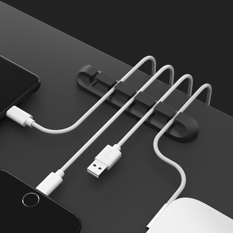 Gonqin data cable storage desktop storage data cable organizer charging cable winder self-adhesive cord clip organizer storage tool phụ kiện