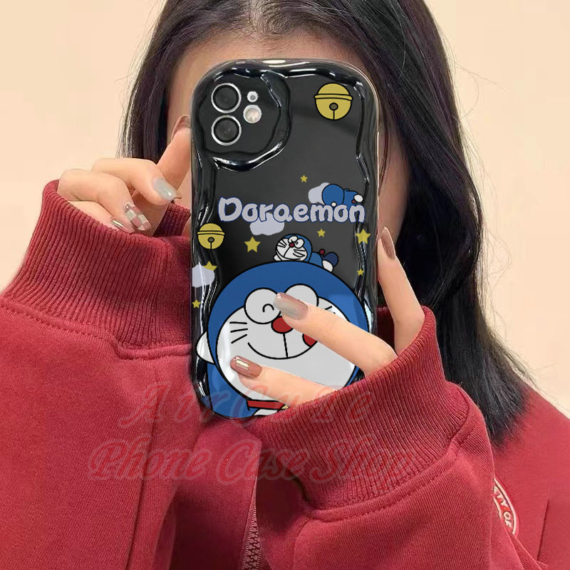 Ốp lưng VIVO Y22 Y22S Y21 Y21S Y20 Y20S Y19 Y17 Y16 Y15 Y15S Y15A Y12 Y12S Y11 U10 Y02S Y01 Y91C Y1S Y50 Y30 Y30i Y36 Y35 Y33S T1X V27 V27e V25 V25e V23 V23e 4G 5G 2020 2021 2022 3D Relief Frame Doraemon Soft Black Case