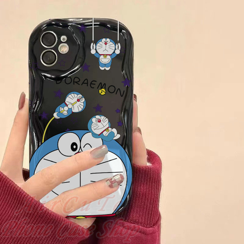 Ốp lưng VIVO Y22 Y22S Y21 Y21S Y20 Y20S Y19 Y17 Y16 Y15 Y15S Y15A Y12 Y12S Y11 U10 Y02S Y01 Y91C Y1S Y50 Y30 Y30i Y36 Y35 Y33S T1X V27 V27e V25 V25e V23 V23e 4G 5G 2020 2021 2022 3D Relief Frame Doraemon Soft Black Case