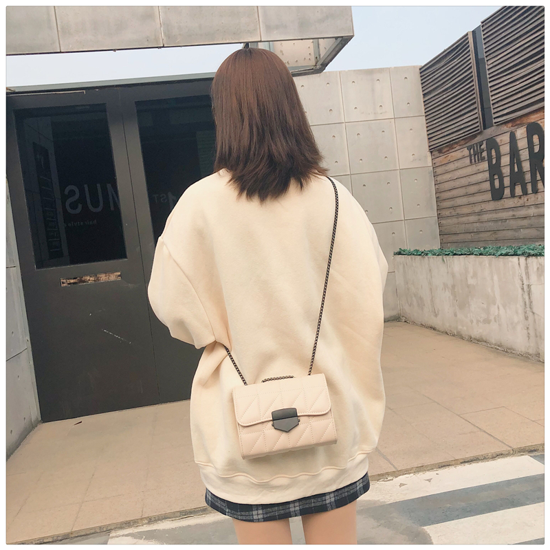 SHIHUI Túi Đeo Chéo Hình Vuông Cỡ Nhỏ Phối Dây Đeo Sợi Xích Thời Trang Mùa Hè Cho Nữ