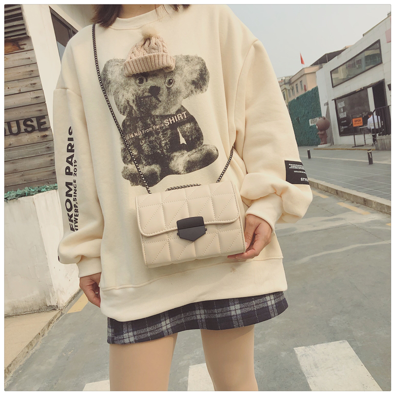 SHIHUI Túi Đeo Chéo Hình Vuông Cỡ Nhỏ Phối Dây Đeo Sợi Xích Thời Trang Mùa Hè Cho Nữ