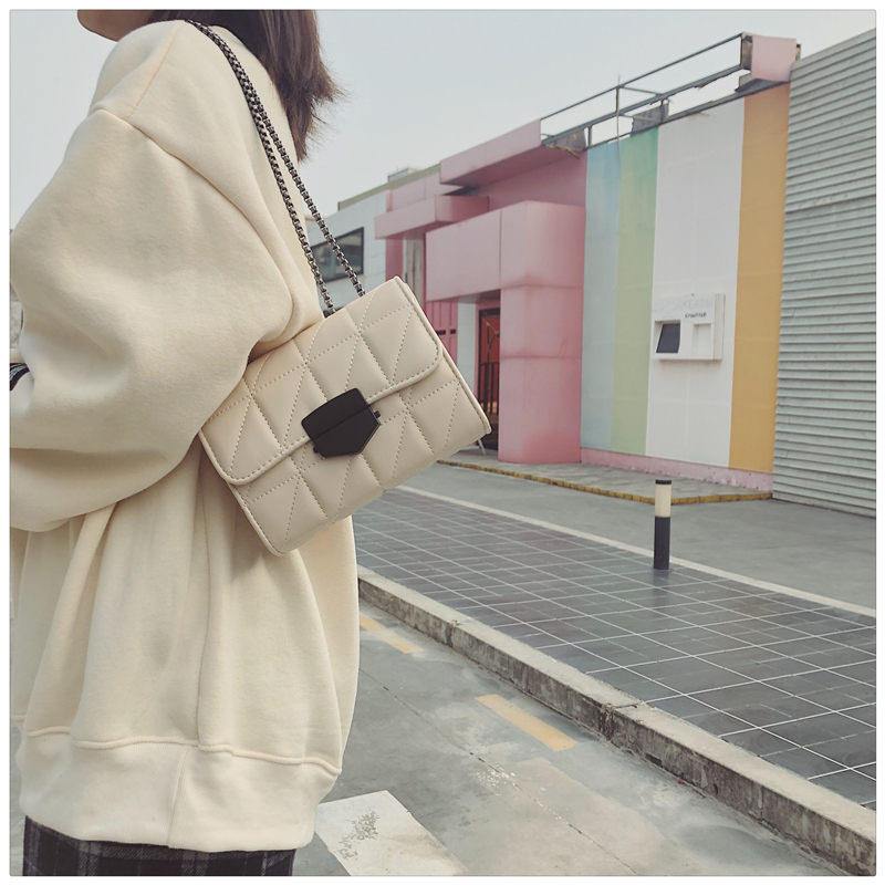 SHIHUI Túi Đeo Chéo Hình Vuông Cỡ Nhỏ Phối Dây Đeo Sợi Xích Thời Trang Mùa Hè Cho Nữ
