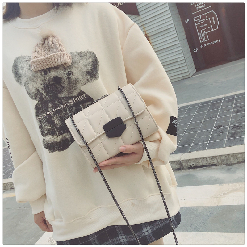 SHIHUI Túi Đeo Chéo Hình Vuông Cỡ Nhỏ Phối Dây Đeo Sợi Xích Thời Trang Mùa Hè Cho Nữ