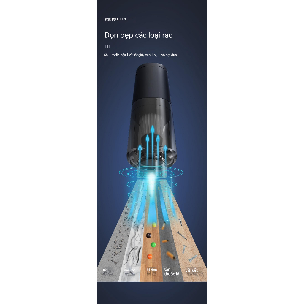 Itutn hút thổi bơm ô tô không dây hoover trang chủ ô tô cầm tay nhỏ nội thất hút lớn