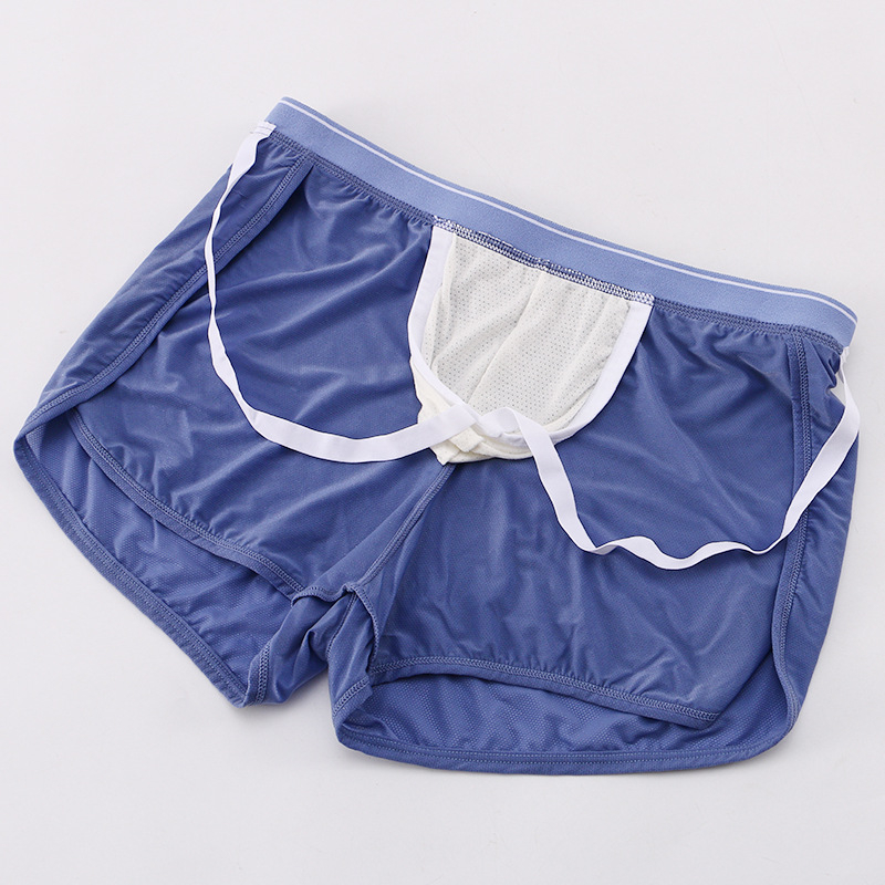 Mùa hè mới ice silk boxer nam lưới đồ lót nam semi-see-through men's boxer briefs