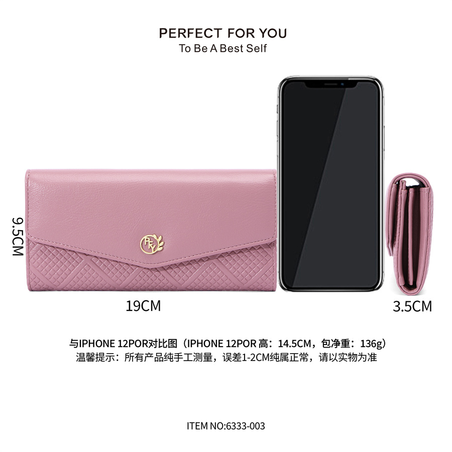 Ví nữ dài cao-capacity ví da cao cấp thiết kế hàn quốc ví dài nữ đẹp 6333-003