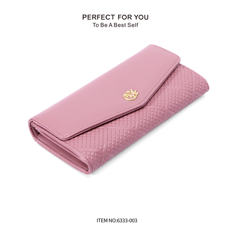 Ví nữ dài cao-capacity ví da cao cấp thiết kế hàn quốc ví dài nữ đẹp 6333-003