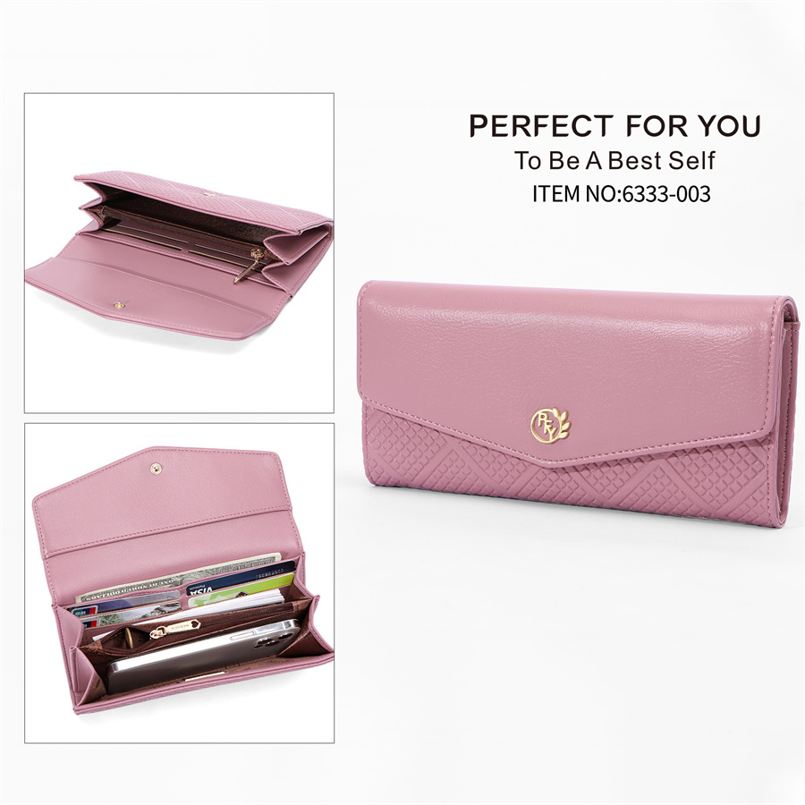 Ví nữ dài cao-capacity ví da cao cấp thiết kế hàn quốc ví dài nữ đẹp 6333-003