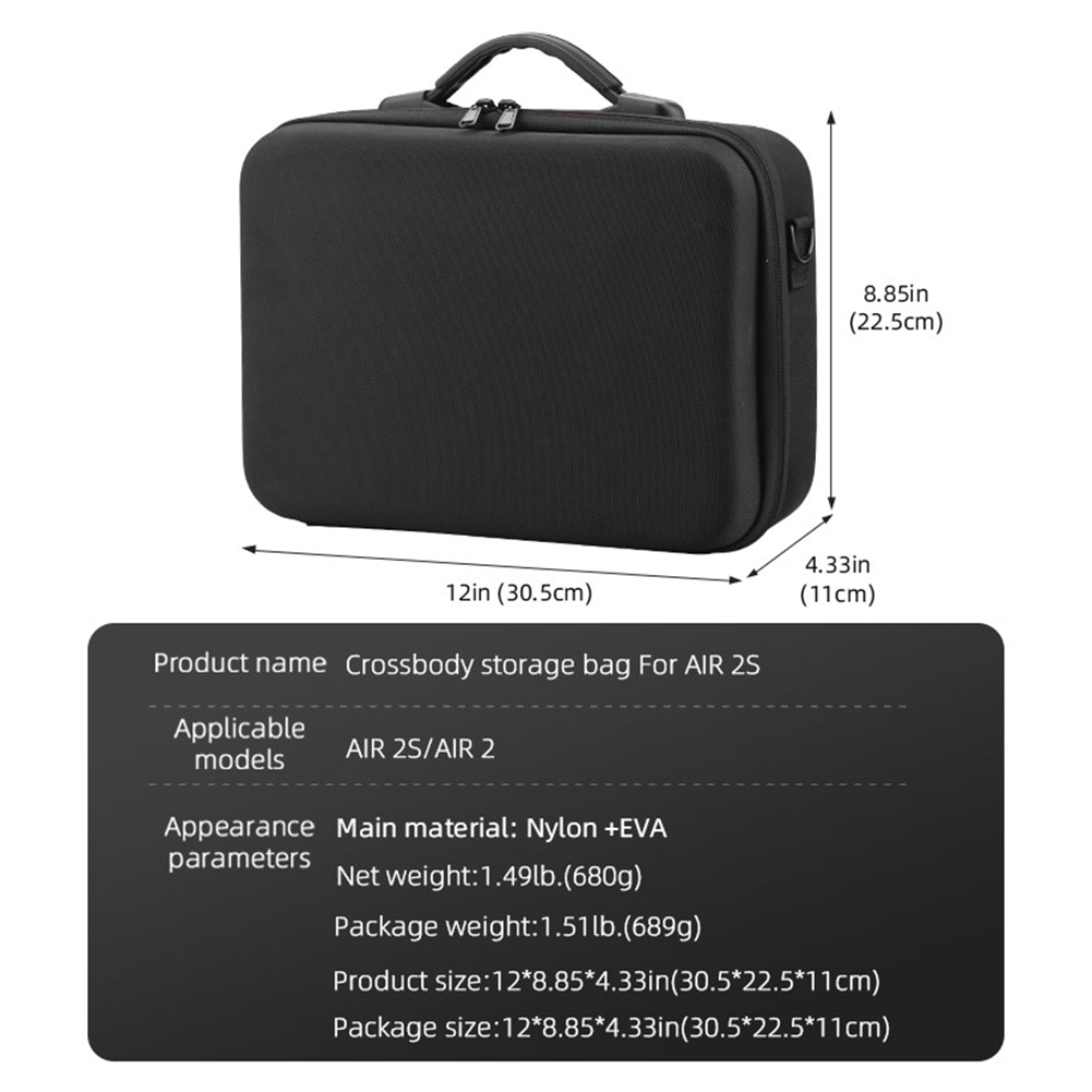 Túi Đựng Drone DJI AIR 2S / MAVIC AIR 2 Kèm Dây Đeo Tùy Chỉnh Tiện Dụng