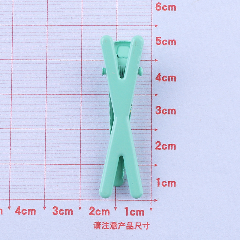 Đơn giản hàn quốc liền mạch phim hoạt hình màu hình học x-shaped kẹp tóc mái của phụ nữ