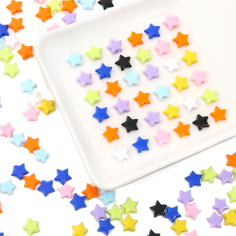 Solid color five-pointed star beads acrylic star beads diy làm vật liệu trang trí đồ trang sức thủ công