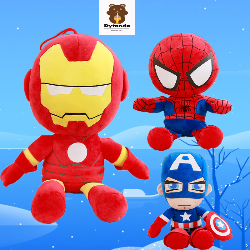 Rytanda Gấu bông thiết kế nhân vật hoạt hình siêu anh hùng dễ thương làm quà tặng sinh nhật Spider Man Iron Man Plush Toys Cute Avengers League Doll Cartoon Hero
